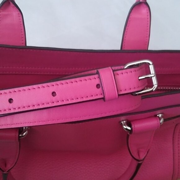 Coach F53308 Nubuck Pebble Leather Swagger Carryall Purse Bag, SV/Dahlia… - Picture 9 of 10